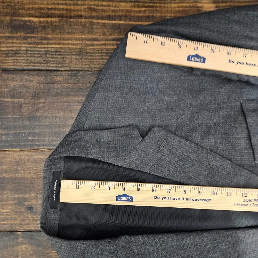 Kenneth Cole Men's Sport Coat Blazer Two Button‎ Gray Herringbone Wool Slim 50L